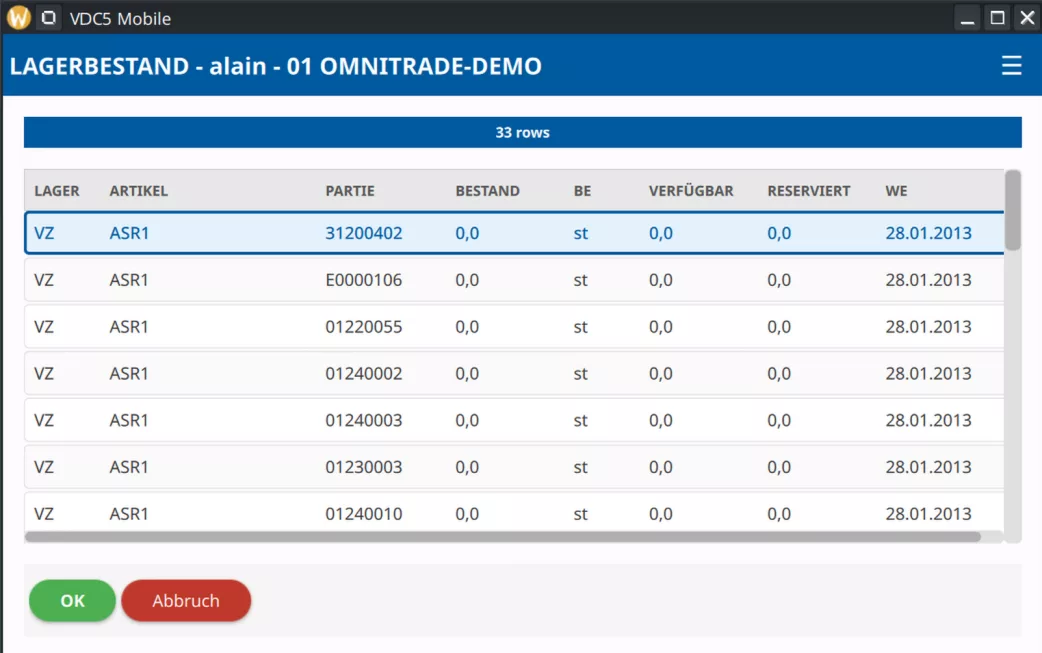 VENTAS on a mobile scanner